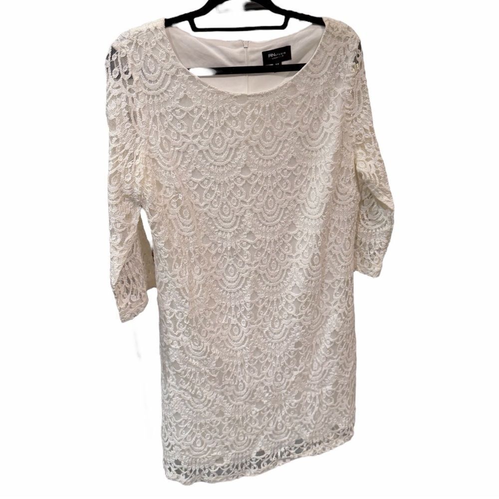 Ronni Nicole Cream Lace Dress